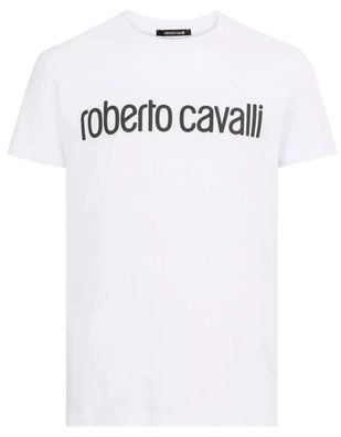 Roberto Cavalli Firenze Logo Print Luxury Crew Neck T-Shirt XL