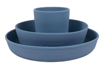 Filibabba Geschirrset Silikon Powder Blue