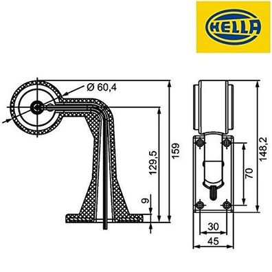 HELLA Umrissleuchte LED, Positionslicht Anbau vertikal/ rechts