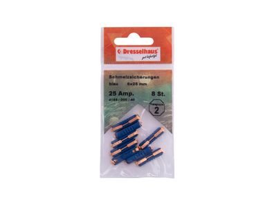 Torpedosicherung 6 x 25 mm 25 A, blau, Dresselhaus Abgabe nur in Packung mit 8