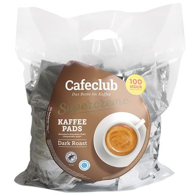 Caféclub Kaffee Pads Dark Roast 100x7g