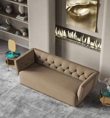 Sofagarnitur 2 + 2 Sitzer Sofa Wohnlandschaft Sitz Design Couch Lounge Sofa Textil