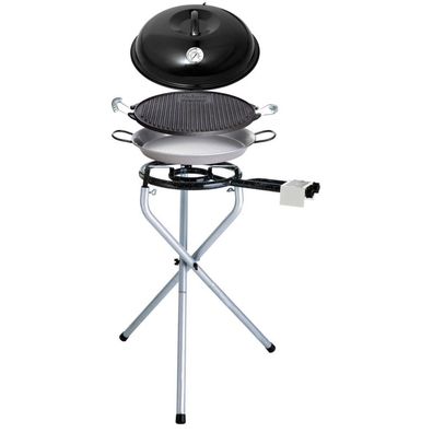 Paella World Portable Set klein mit Brenner, Paella-Pfanne, Grillplatte und Deckel Ø