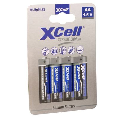 XTREME Lithium Batterie AA Mignon FR6 L91 XCell 4er Blister