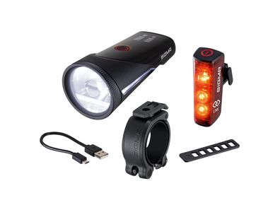 SIGMA SPORT Akku-LED-Leuchten-Set "Aura 100 USB / mit Schraubhal