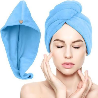 Haarturban Kopftuch Handtuch Kopfhandtuch Mikrofaser zum Trocknen 62x24 cm Retoo