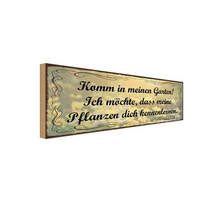 vianmo Holzschild 27x10cm Garten Pflanzen dich kennenlerne Deko Geschenk