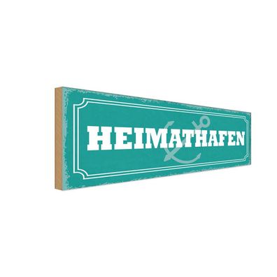 vianmo Holzschild 27x10cm Heimathafen Deko Geschenk