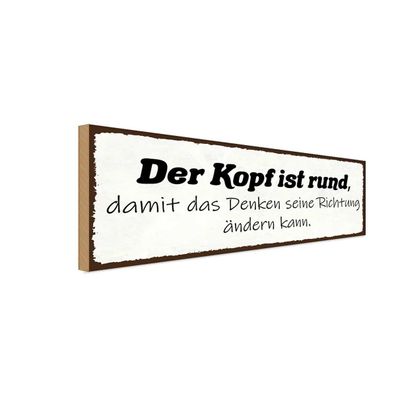 vianmo Holzschild 27x10cm Kopf Ist Rund Damit Denken Seine Deko Geschenk