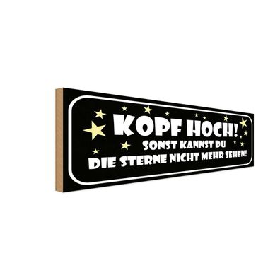 vianmo Holzschild 27x10cm Kopf Hoch Sonst Sterne Nicht Deko Geschenk