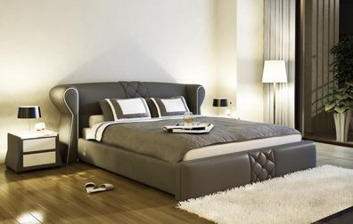 Leder Polster Bett Betten Hotel Klassisches Designer Doppel Ehe Schlafzimmer Neu