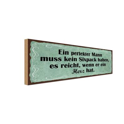 vianmo Holzschild 27x10cm Mann Kein Sixpack Reicht Herz Deko Geschenk