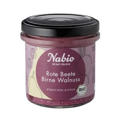 Nabio 6x Nabio Mediterraner Aufstrich Rote Beete Birne Walnuss 135g