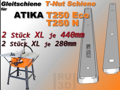 T-Nut Schiene Gleitschiene f. ATIKA T250 N + Eco, Bau Schiebeschlitten