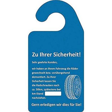 Eichner Spiegelanhänger "Kundendienst" L VE: Pack mit 100 Stück