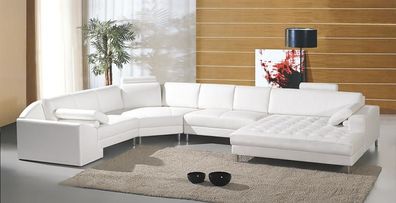 Moderne Wohnlandschaft Mit Chesterfield Knöpfen Ledersofa Sofa Couch Polster