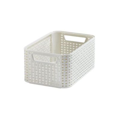 Korb Rattan Style S 28,5 x 19,4 x 13 cm creme CURVER