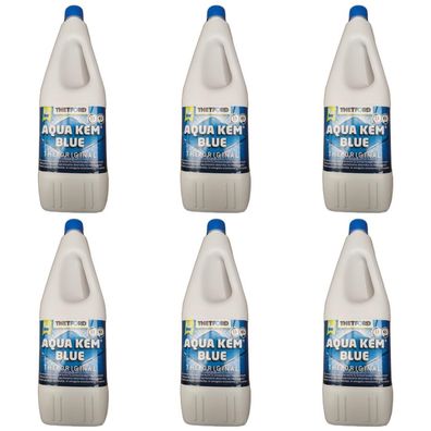 8,75EUR/1l 6 x Thetford Aqua Kem Blue 2 Liter Sanitärflüssigkeit WC Zusatz