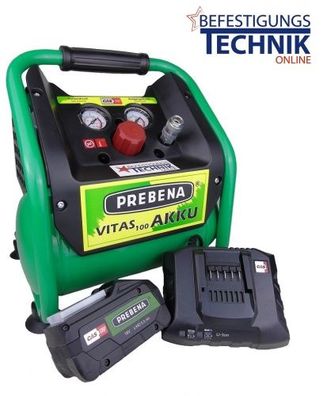 Prebena VITAS 100-AKKU Kompressor 18V 5 Liter 8 bar CAS + 1x Akku 5,5 Ah