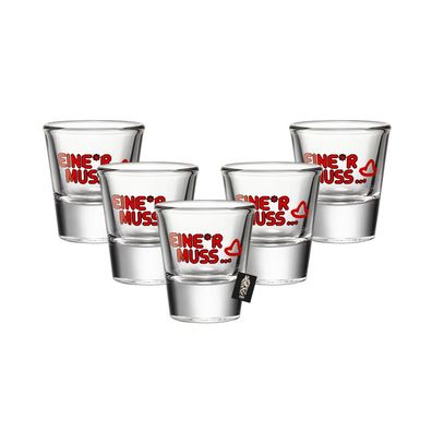 Sierra Tequila 6er-Set Shotglas 6 x Eine*r muss... Glas geeicht 2cl