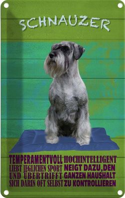 vianmo Blechschild 20x30cm Schnauzer Hund Temperamentvoll Deko Geschenk