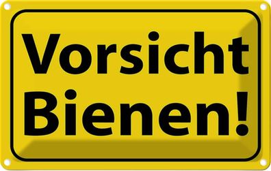 vianmo Blechschild 30x20cm Vorsicht Bienen Honig Imker Gelbes Schild Deko Geschenk