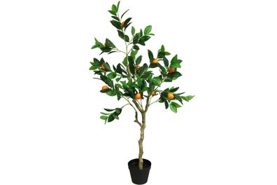 Deko Kunstpflanze Orangen Mandarinenbaum 120 cm Höhe mit Übertopf