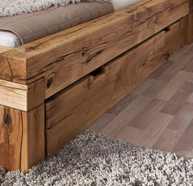 Schubkasten für Bett 140/160cm "Manuel/Daniel" Wildeiche massiv BE-0405