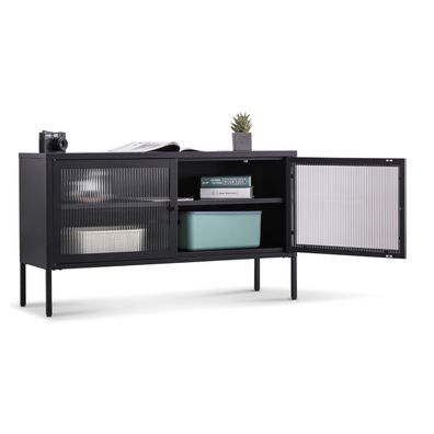 Coemo Sideboard Tokio aus Metall mit Glastüren