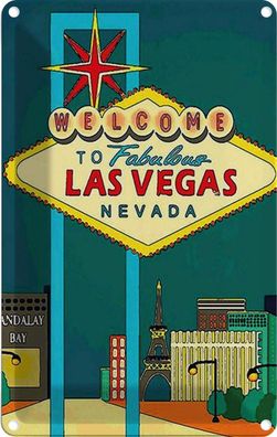 vianmo Blechschild 20x30cm welcome to fabulous las vegas Deko Geschenk