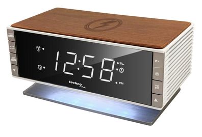 Technoline mit Qi-Ladefläche Retro WT487 Wireless Charger, Holz-Optik