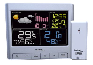 Technoline WS 6449 moderne Wetterstation mit LED-Anzeige, silber, B-Ware