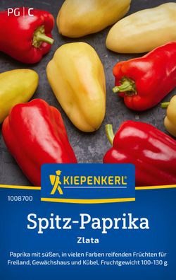 Spitz-Paprika Zlata, süße Früchte in vielen Farben - Freiland, Gewächshaus u