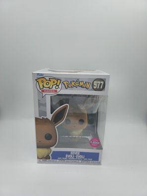 Funko Pop Eevee Pokemon 577 Flocked Evoli Evolution Eeveelutions Pokémon Neu OVP