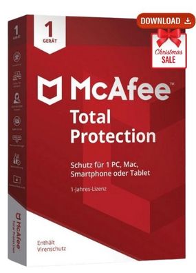 McAfee Total Protection 2025 1 Gerät 1 Jahr Neu Sofort Startklar