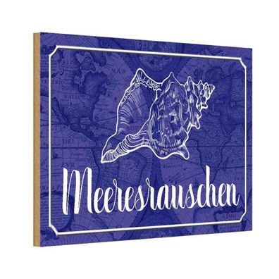 vianmo Holzschild 30x20cm Meeresrauschen Muschel Meer Deko Geschenk