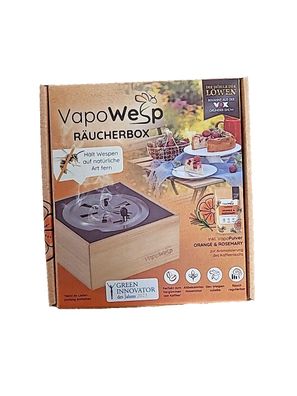 VapoWesp Räucherbox gegen Wespen und Mücken, aromatisierter Kaffeerauch Insekten