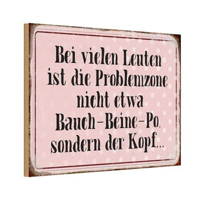 vianmo Holzschild 18x12cm Problemzone Ist Der Kopf Deko Geschenk