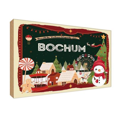 vianmo Holzschild 18x12cm Weihnachten aus Bochum Deko Geschenk