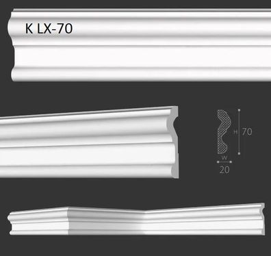 100 Meter Wandleisten 70x20 mm