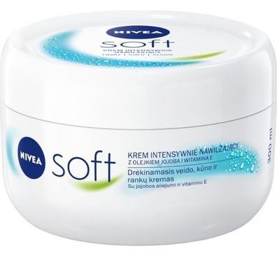 Nivea Soft, Intensiv feuchtigkeitsspendende Gesichtscreme, 300 ml