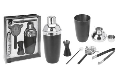 Cocktailset Edelstahl schwarz 5tlg