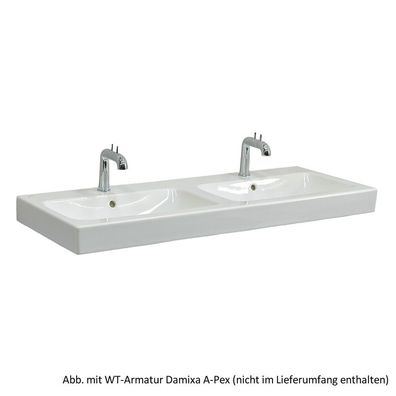 Geberit Doppelwaschtisch iCon 120 x 48,5 cm, weiß, 124120000