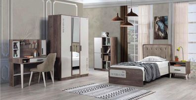 Jugendzimmer Kinderzimmer Set Schlafzimmer Schrank Bett Nachttisch Tisch 5Tlg
