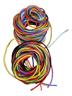 Satinkordeln kräftige Farben, 10er-Set, 3 m x 2 mm