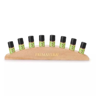 Primavera Holzaufsteller für 8 ätherische Öl Fläschchen 5ml und 10ml