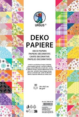 Deko Papiere, 20 x 29,7 cm, 40 Blatt