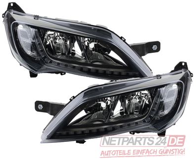 Scheinwerfer schwarz passend für Peugeot Boxer III m. LED TFL Links & Rechts Set