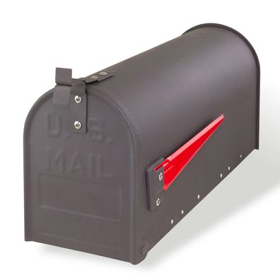 Amerikanischer Briefkasten American Mailbox Zeitungsrolle Stahl anthrazit