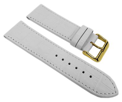 Uhrenarmband Leder Louisiana Prägung weiß Eulit 21923G